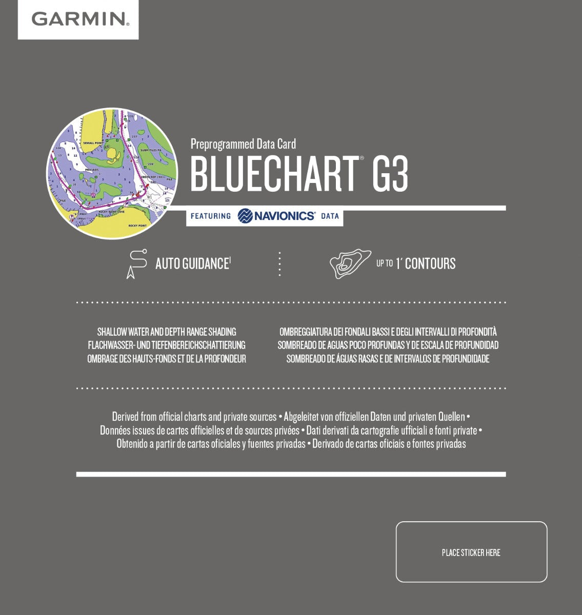 Garmin BlueChart G3 microSD/SD data card in gray packaging for Port Stephens to Fowlers Bay coastal charts