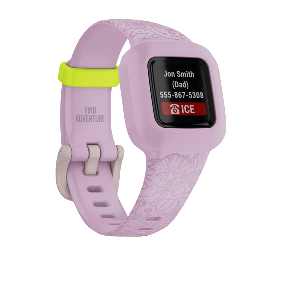 Garmin Vivofit jr. 3 Lilac Floral smartwatch, certified refurbished