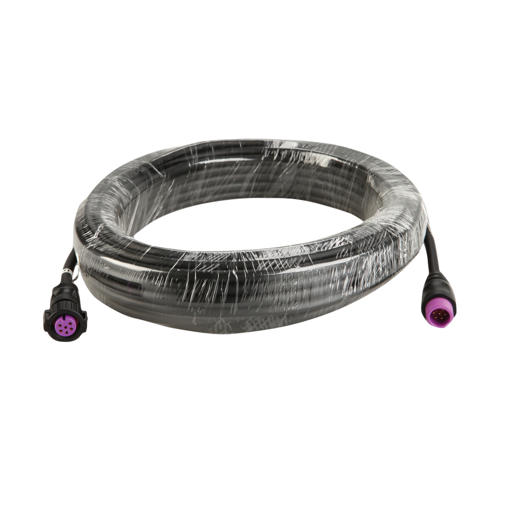 Garmin Threaded-Collar CCU extension cable, 15m, black with purple connector ends