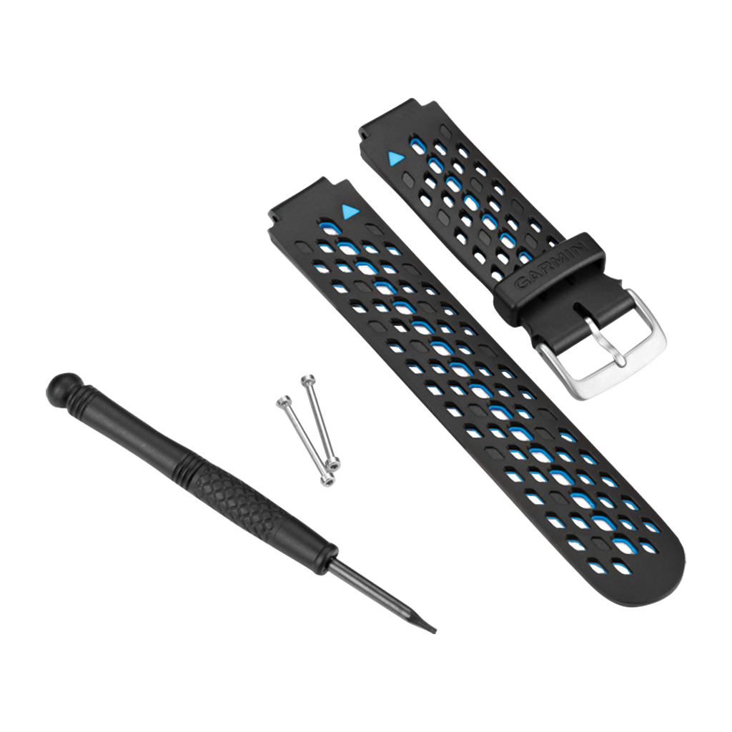 Garmin watch band for Approach and Forerunner, black/blue (010-11251-28), 2-piece with tool and pins