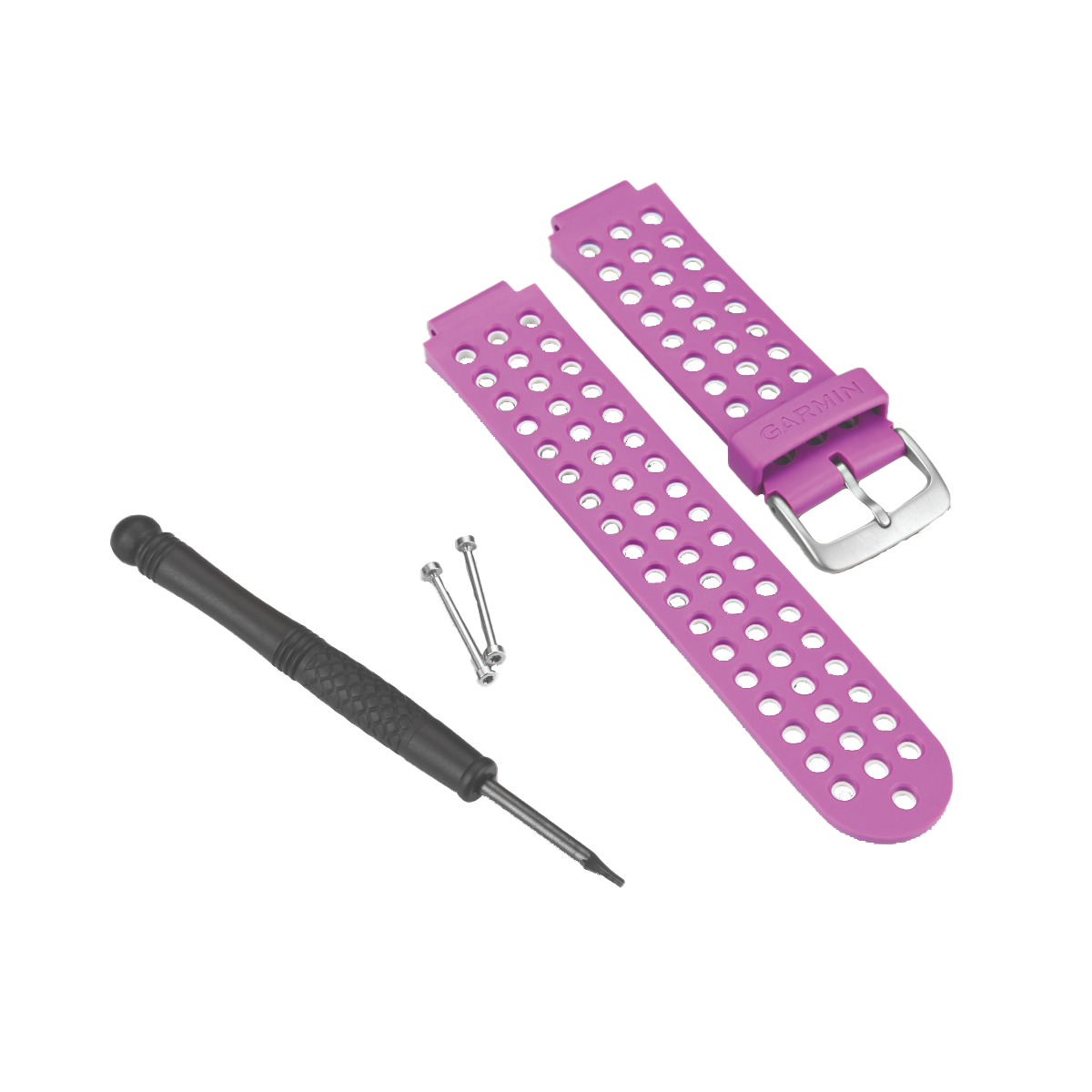 Garmin watch band set for Approach/Forerunner, violet perforated straps (2 pieces) with screws and tool