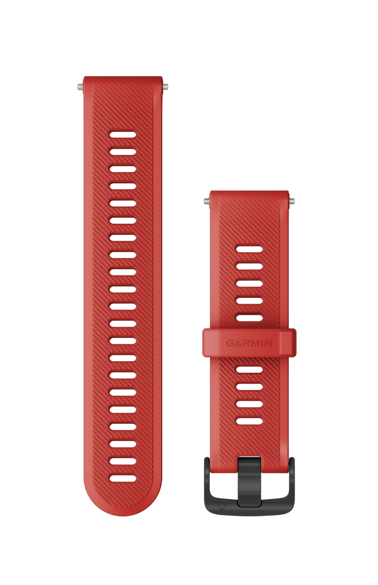 Garmin 745 replacement watch bands, magma red with slate hardware, pair of bands.