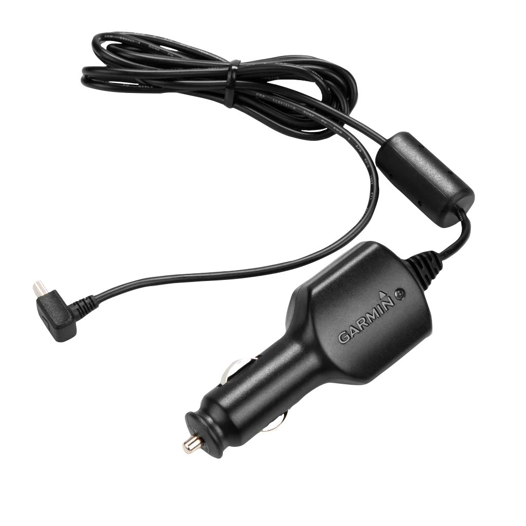 Garmin vehicle power cable for car cigarette lighter, black with coiled cord
