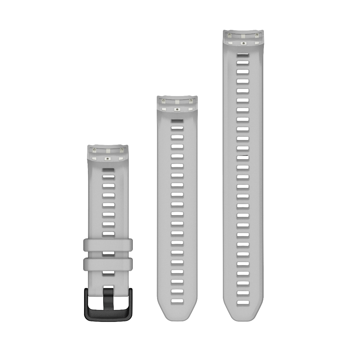 Garmin 20mm watch bands, Mist Gray; set of three bands in different sizes.