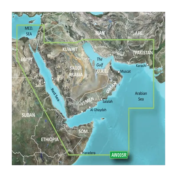 Garmin The Gulf and Red Sea Coastal Charts BlueChart g3 Vision | VAW005R | microSD/SD by Garmin