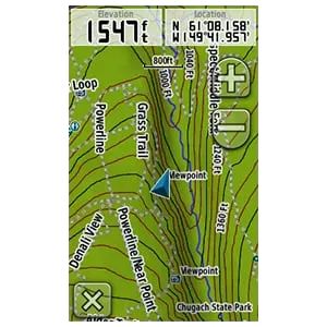 Garmin TOPO Alaska Enhanced map for microSD/SD cards with green terrain display