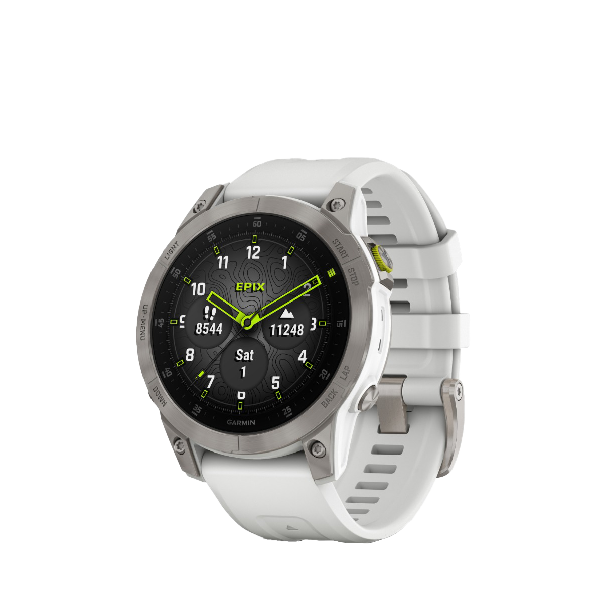 Garmin Epix (Gen 2), White Titanium, Premium Adventure GPS Smartwatch with Maps and Built-in Flashlight (010-02582-20) by Garmin