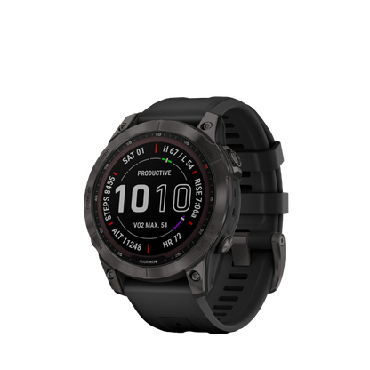 Garmin fenix 7 Sapphire Solar - Carbon Gray DLC Titanium with Black Band (010-02540-20) by Garmin