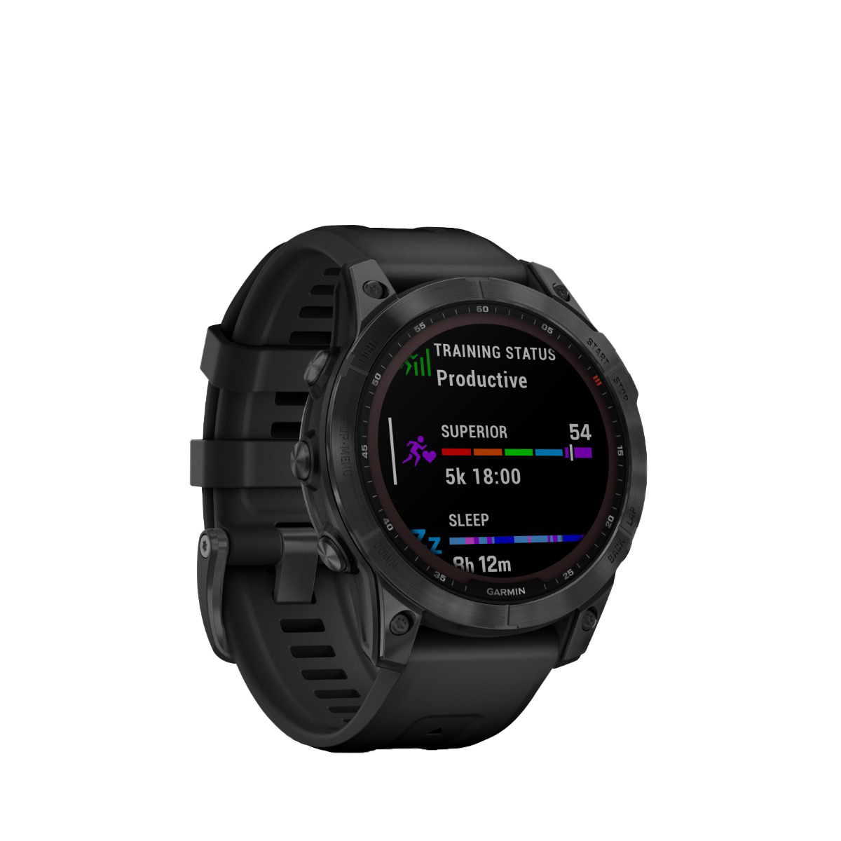 Garmin fenix 7S Solar smartwatch, slate gray case with black band