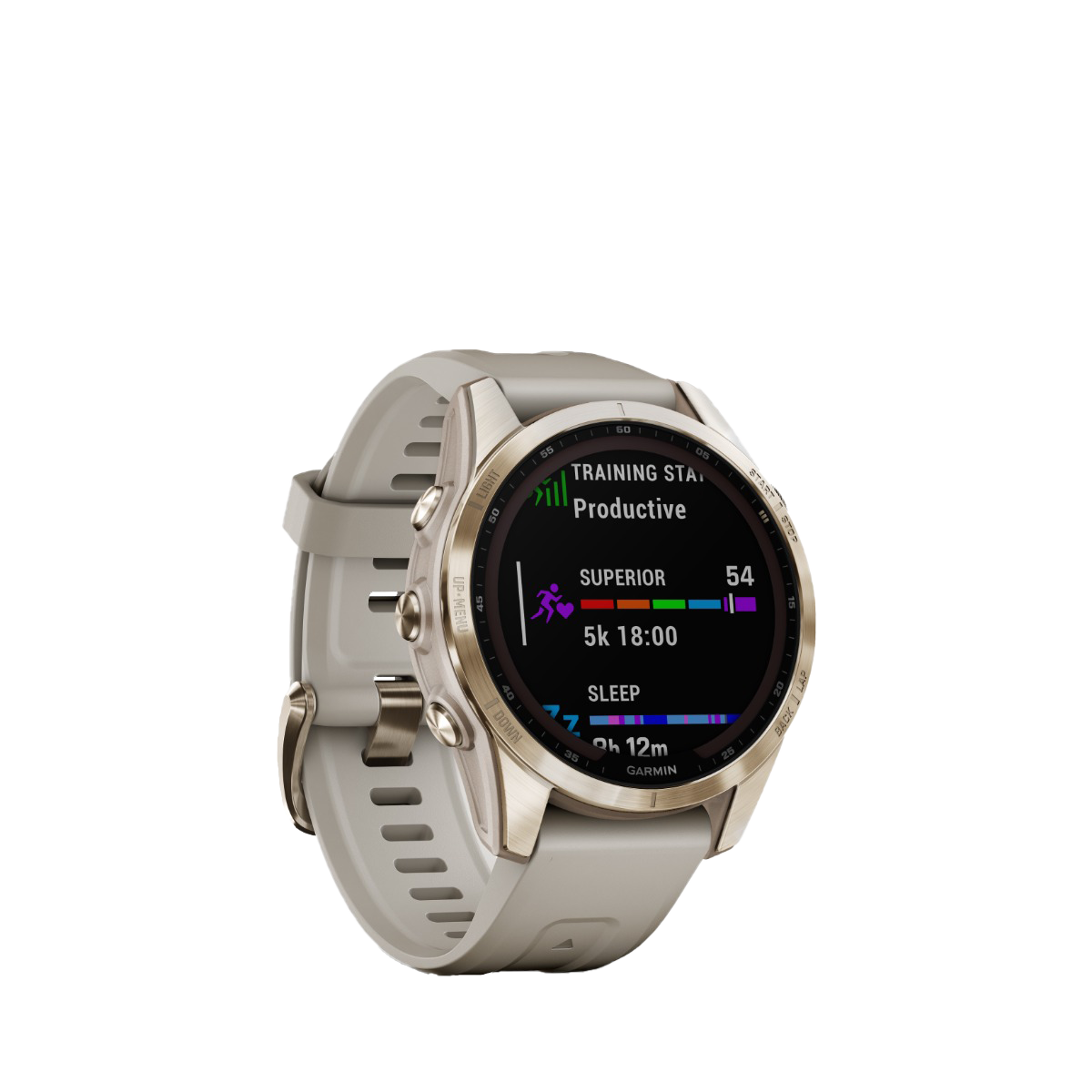Garmin fenix 7S Sapphire Solar - Cream Gold Titanium with Light Sand Band (010-02539-20) by Garmin