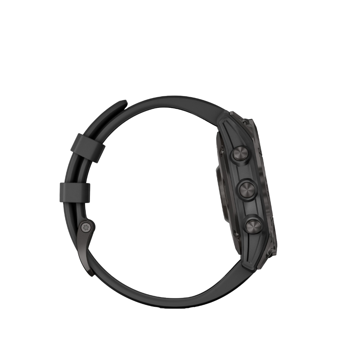 Garmin fenix 7 Sapphire Solar smartwatch with carbon gray DLC titanium case and black band