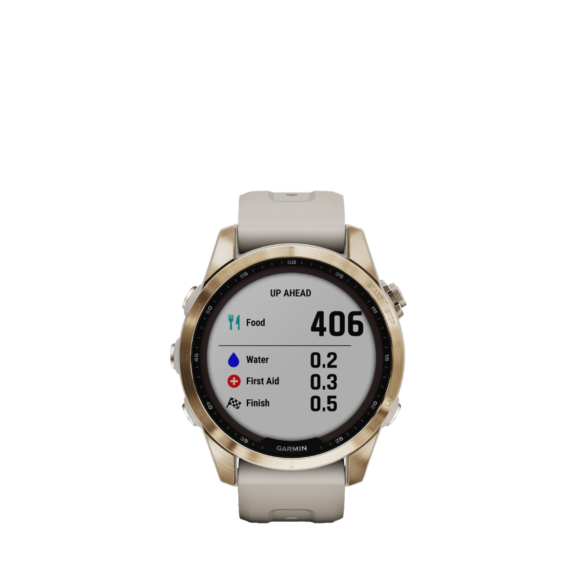 Garmin fenix 7S Sapphire Solar - Cream Gold Titanium with Light Sand Band (010-02539-20) by Garmin