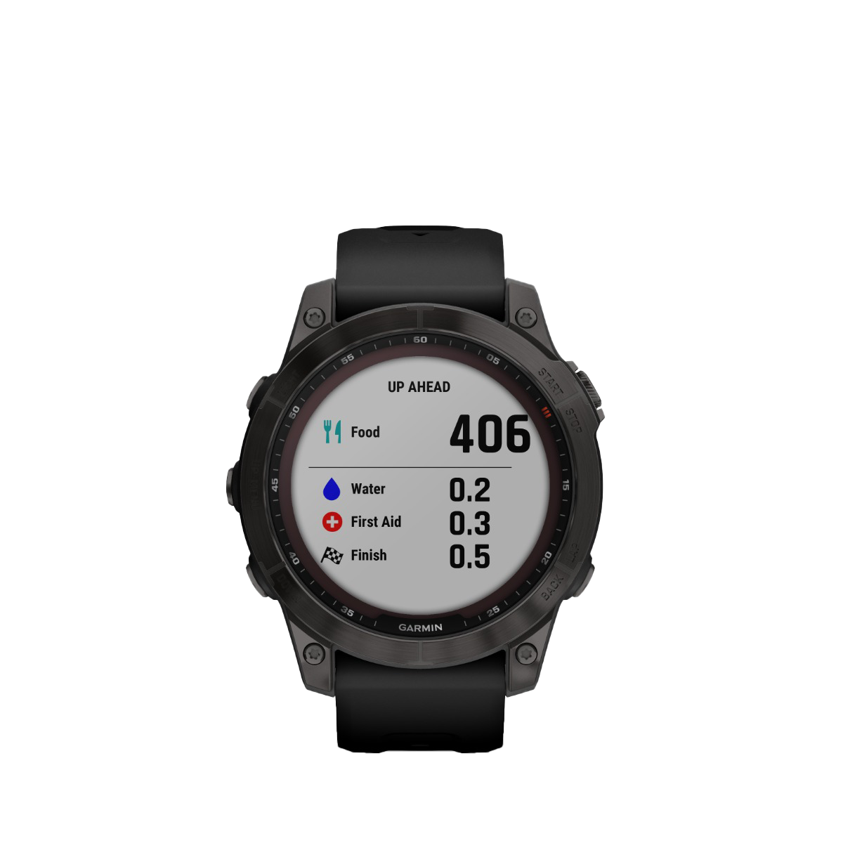 Garmin fenix 7S Sapphire Solar smartwatch with black band and carbon gray DLC titanium bezel