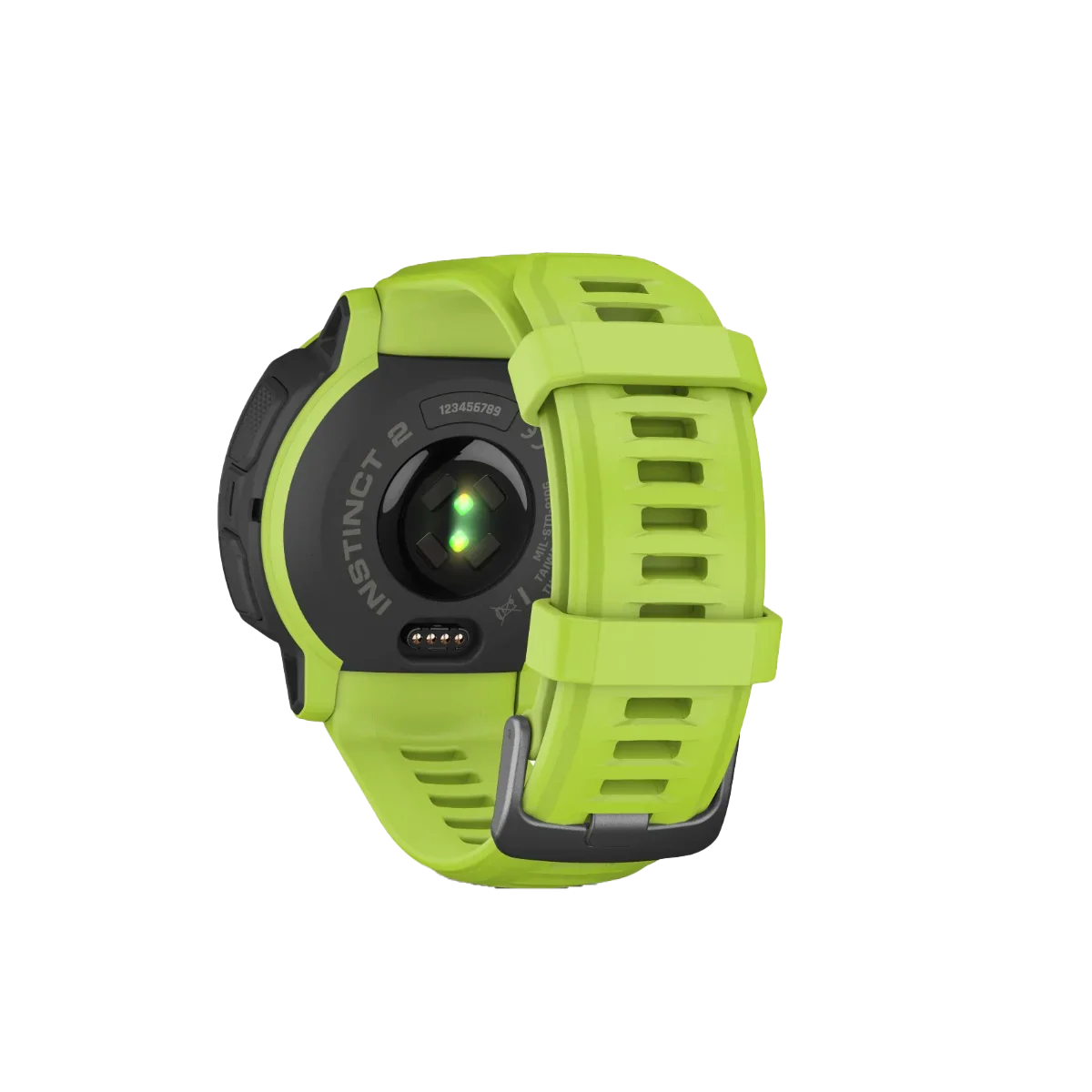 Garmin Instinct 2 smartwatch in Electric Lime with lime-green silicone band