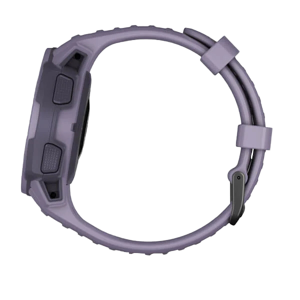 Garmin Instinct Solar smartwatch, orchid color, rugged GPS, certified refurbished