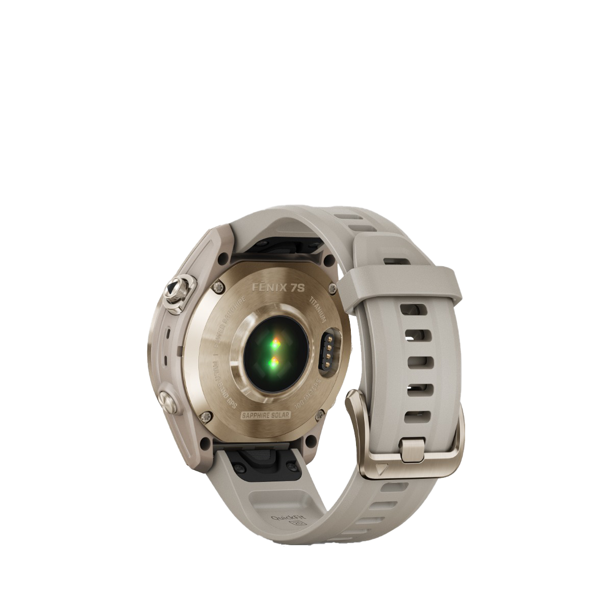 Garmin fenix 7S Sapphire Solar smartwatch with titanium case and light sand band