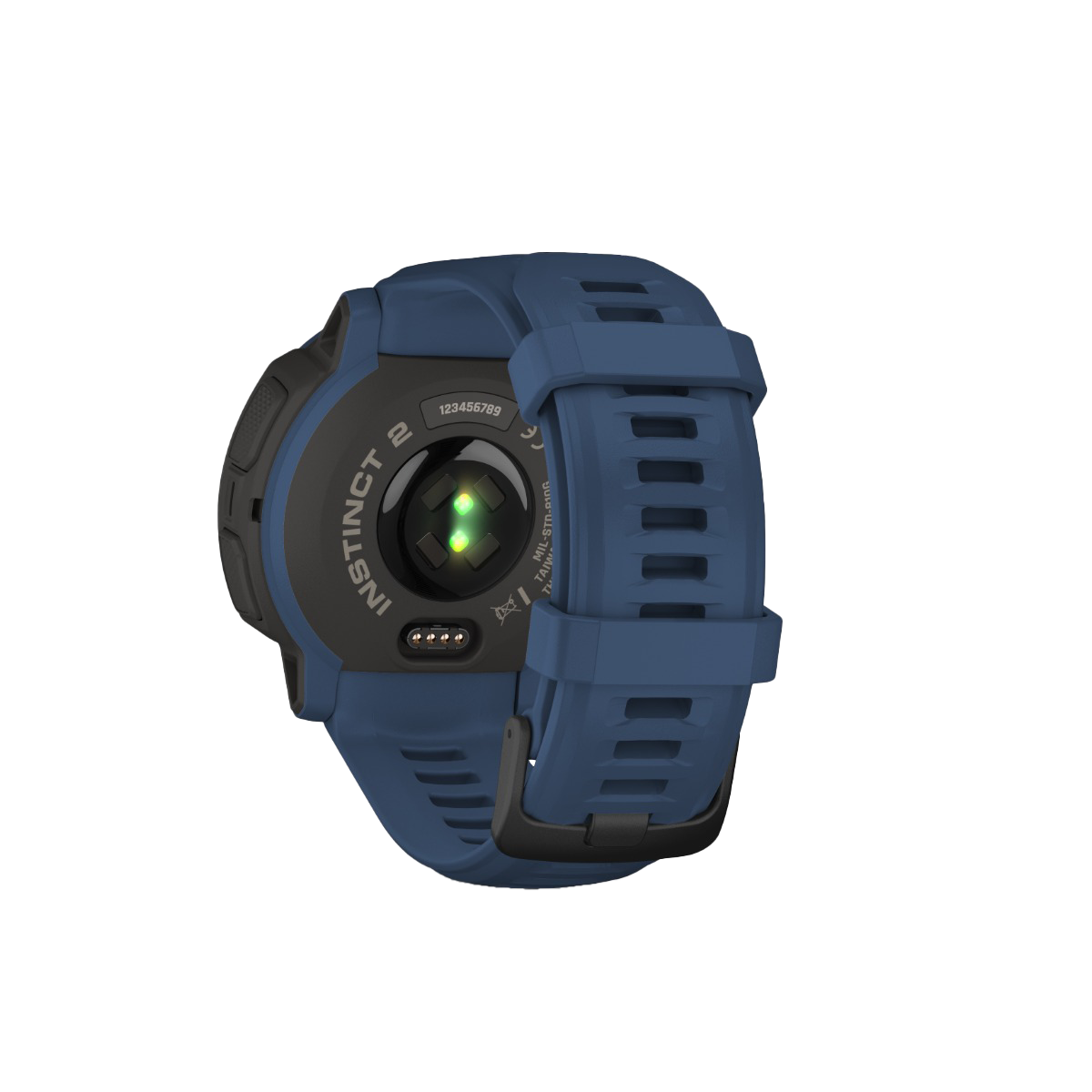 Garmin Instinct 2 Solar smartwatch with tidal blue strap.
