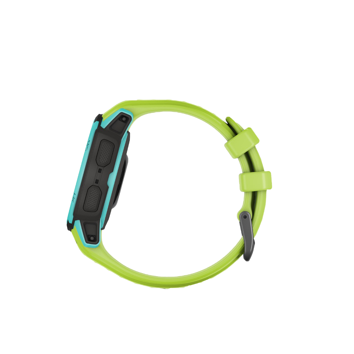 Garmin Instinct 2S Surf Edition smartwatch with lime-green band and teal bezel