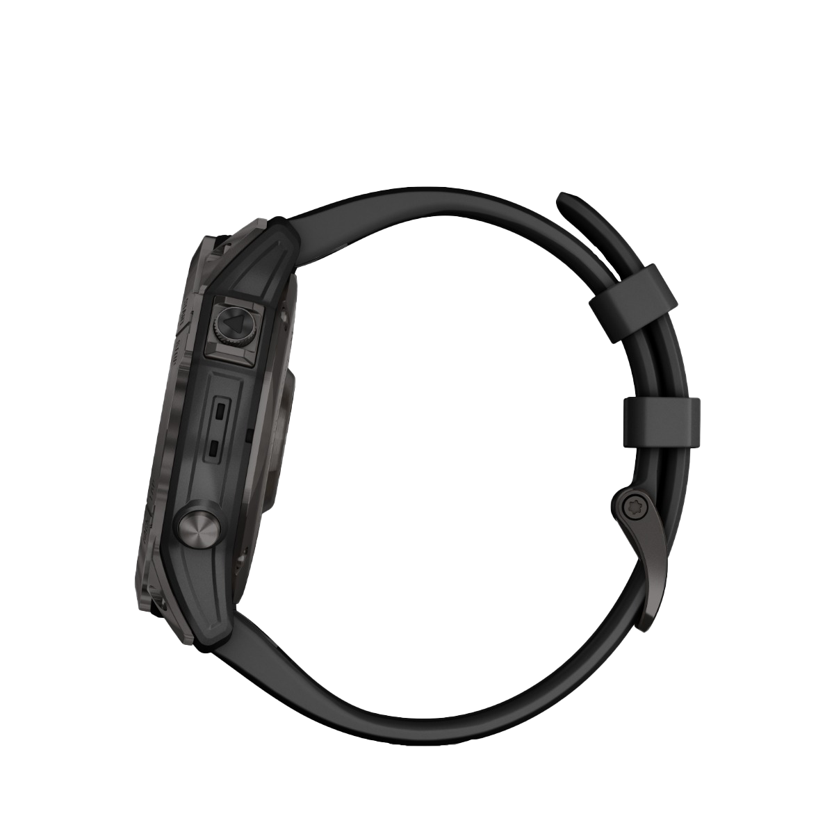 Garmin Fenix 7X Sapphire Solar smartwatch with carbon gray DLC titanium case and black band
