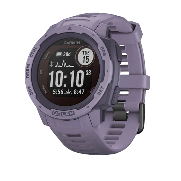 Garmin Instinct Solar Orchid rugged GPS smartwatch, certified refurbished