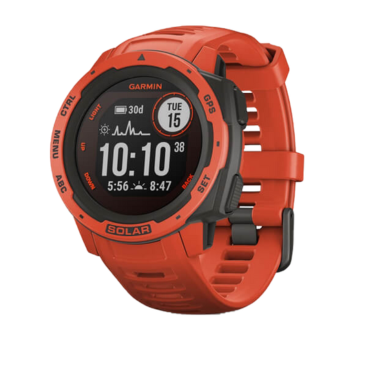 Garmin Instinct Solar, Flame Red Graphite (010-02293-21) by Garmin