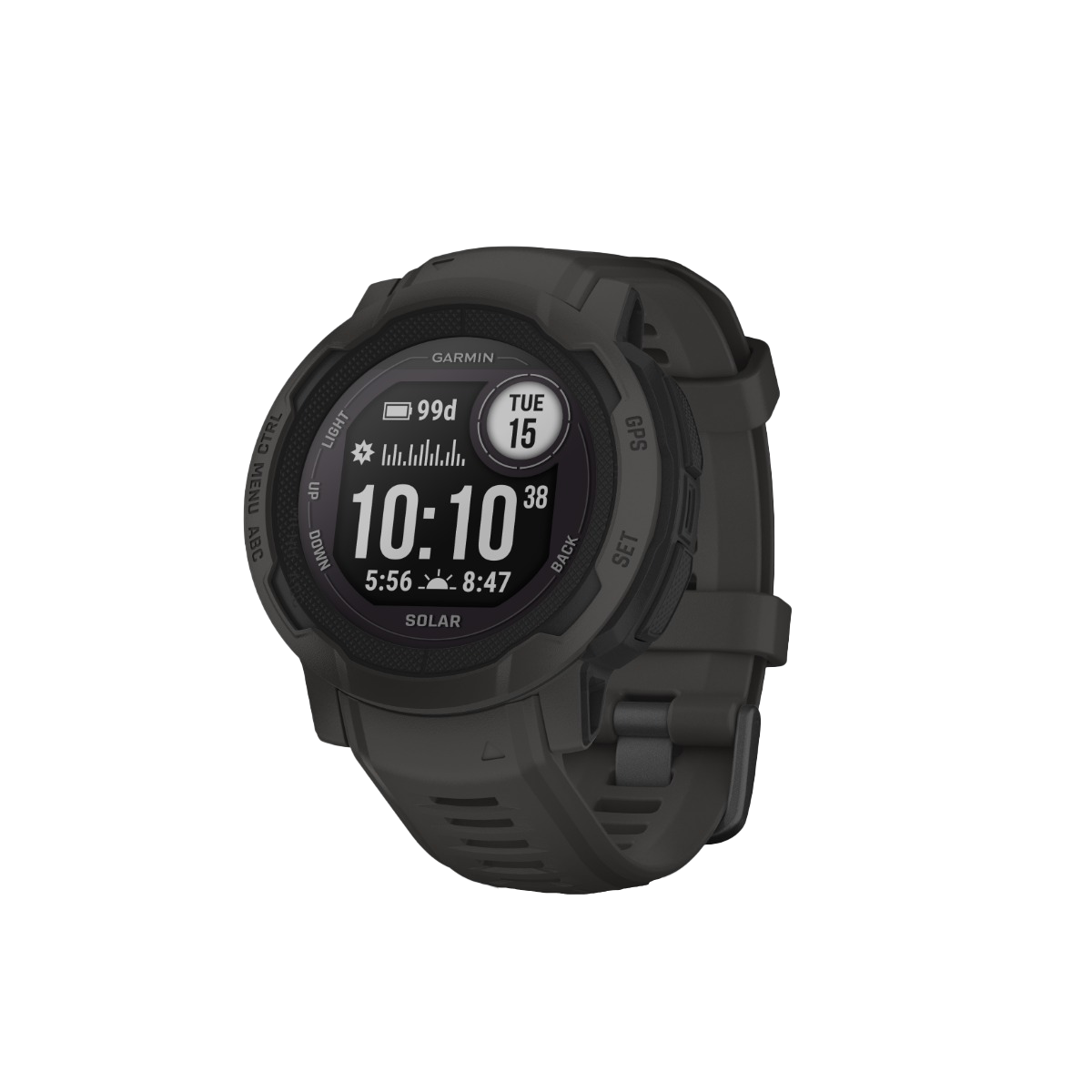 Garmin Instinct 2 Solar smartwatch, graphite, rugged silicone strap