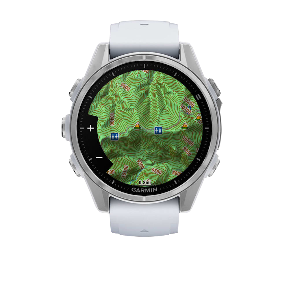 Garmin Fenix 8, AMOLED 43mm, Silver with Whitestone Silicone Band (010-02903-00) by Garmin