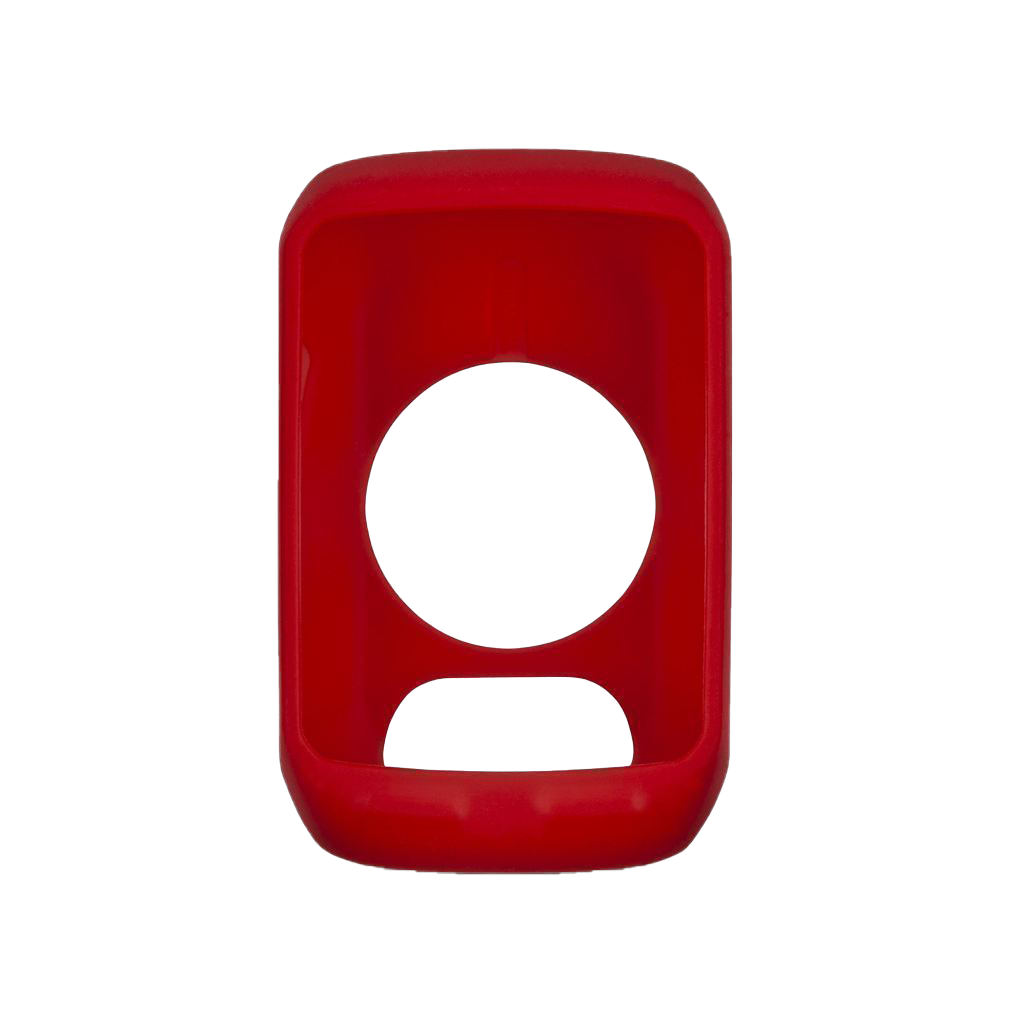 Garmin Edge 510 silicone case, red, with a large circular hole