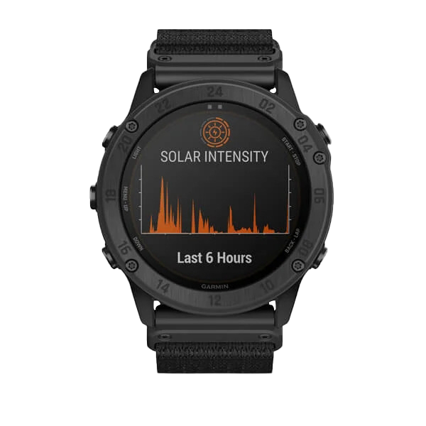 Garmin Tactix Delta Solar smartwatch with black nylon band and ballistic bezel