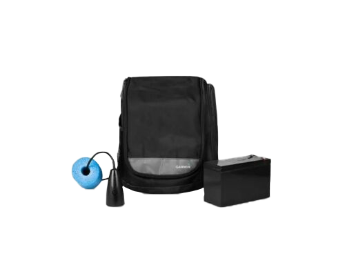 Garmin ECHOMAP UHD 73cv Ice Fishing Bundle (3-item) with GT10HN-IF Transducer, black carrying bag