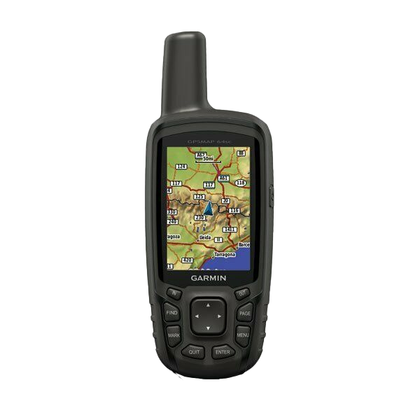 Garmin GPSMAP 64sc handheld GPS with TOPO maps, black rugged design, certified refurbished