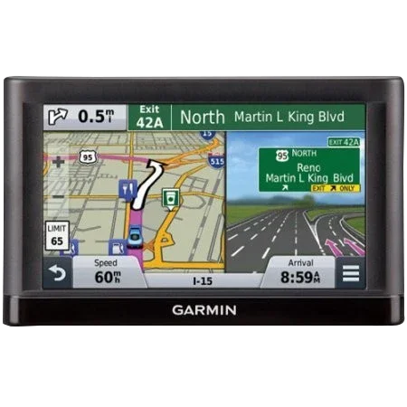 Garmin Nuvi 55LM automotive GPS navigator, certified refurbished, in-car navigation system.