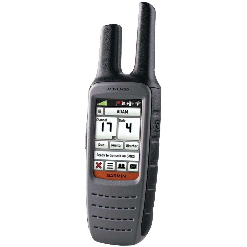 Garmin Rino 655t GPS navigator and 2-way radio, gray with orange trim, Garmin