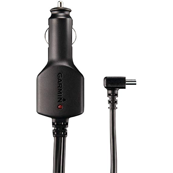 Garmin GTM 36 Traffic Receiver, black GPS accessory with car power plug and Garmin logo visible on the device