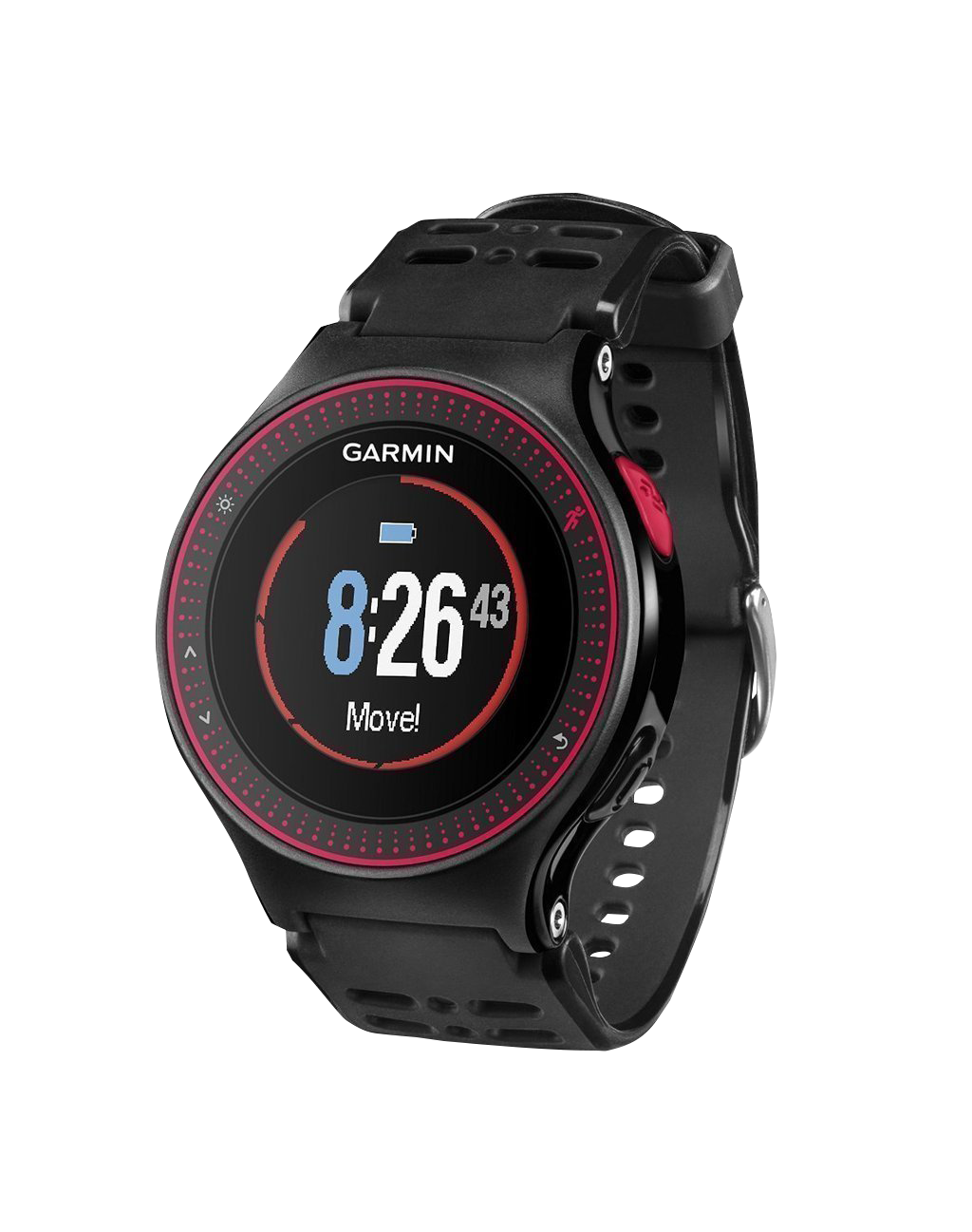 Garmin Forerunner 225 HRM smartwatch, black with red bezel, Garmin Certified Refurbished