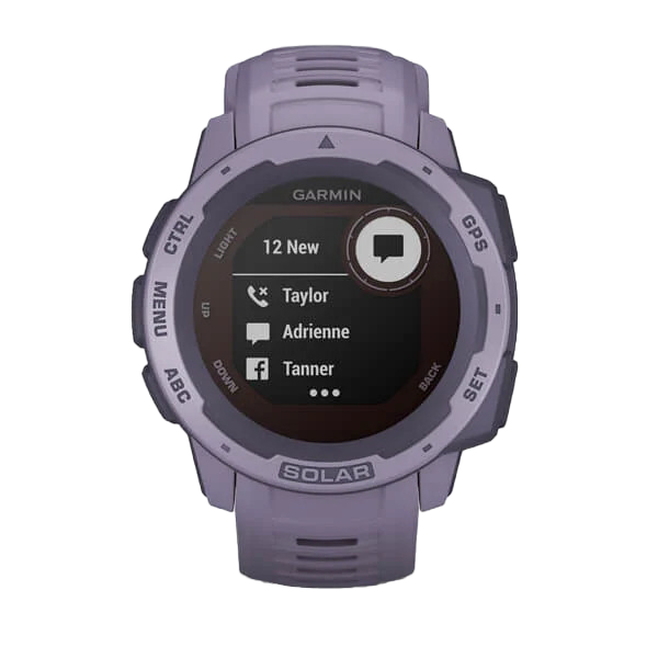 Garmin Instinct Solar Orchid rugged GPS smartwatch, certified refurbished