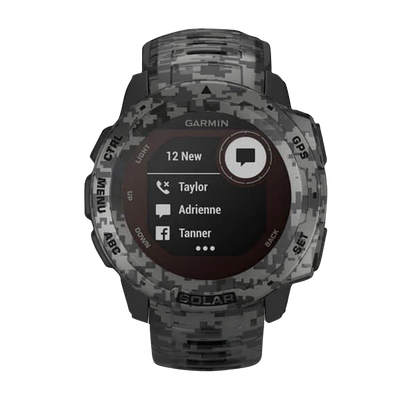 Garmin Instinct Solar, Graphite Camo, Rugged GPS Smartwatch (Garmin Certified Refurbished) by Garmin