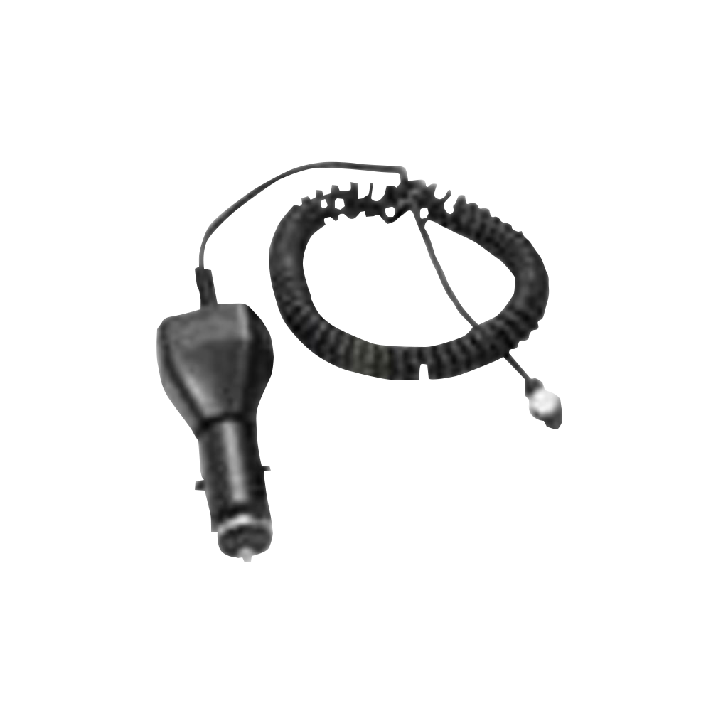 Garmin Vehicle Power Cable, black coiled car power cord with cigarette-lighter plug.