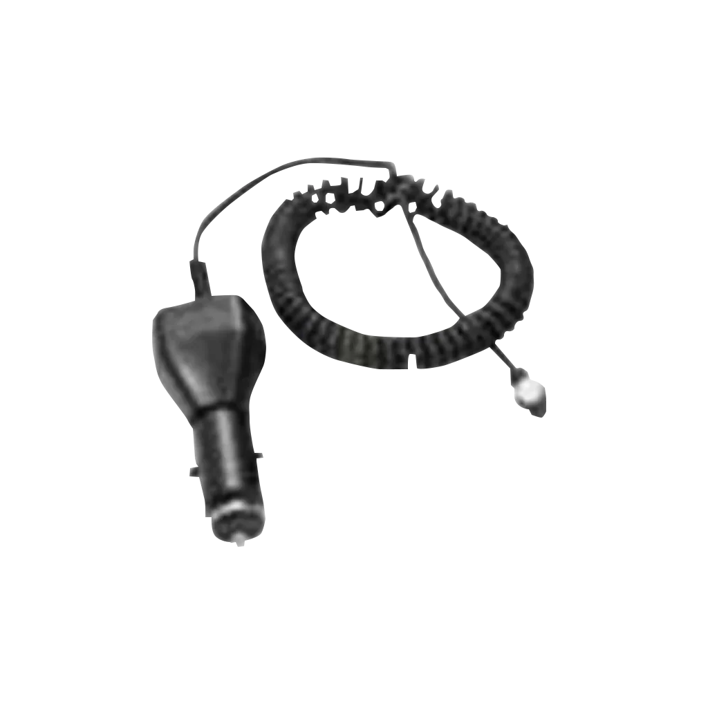 Garmin Vehicle Power Cable, black coiled car power cord with cigarette-lighter plug.