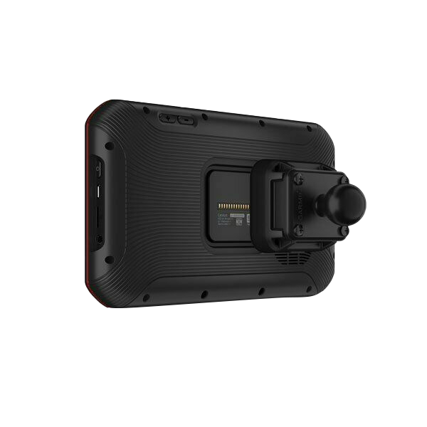 Garmin Catalyst Driving Performance Optimizer GPS navigation system, certified refurbished, black back view with mount