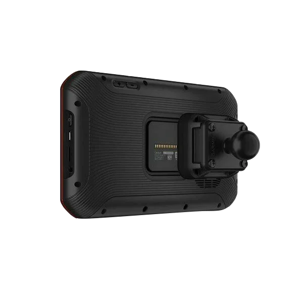 Garmin Catalyst Driving Performance Optimizer GPS navigation system, certified refurbished, black back view with mount