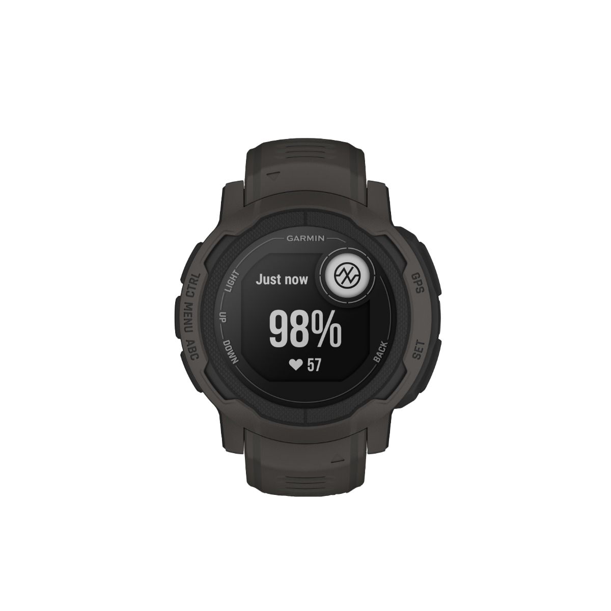 Garmin Instinct 2 Graphite Smartwatch with dark silicone strap