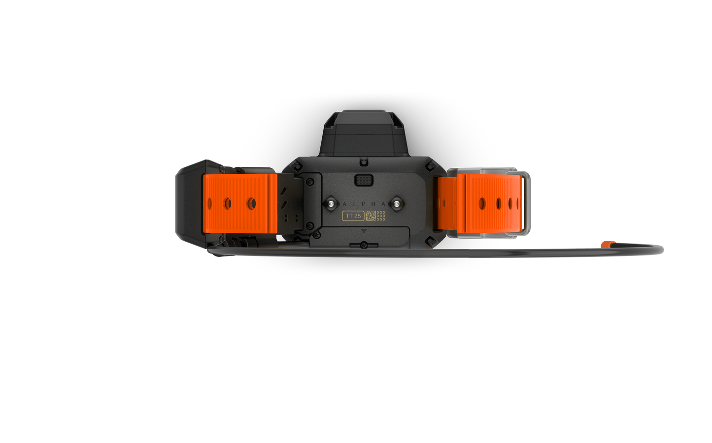 Garmin Alpha TT 25 dog collar with orange straps and tracking beeper