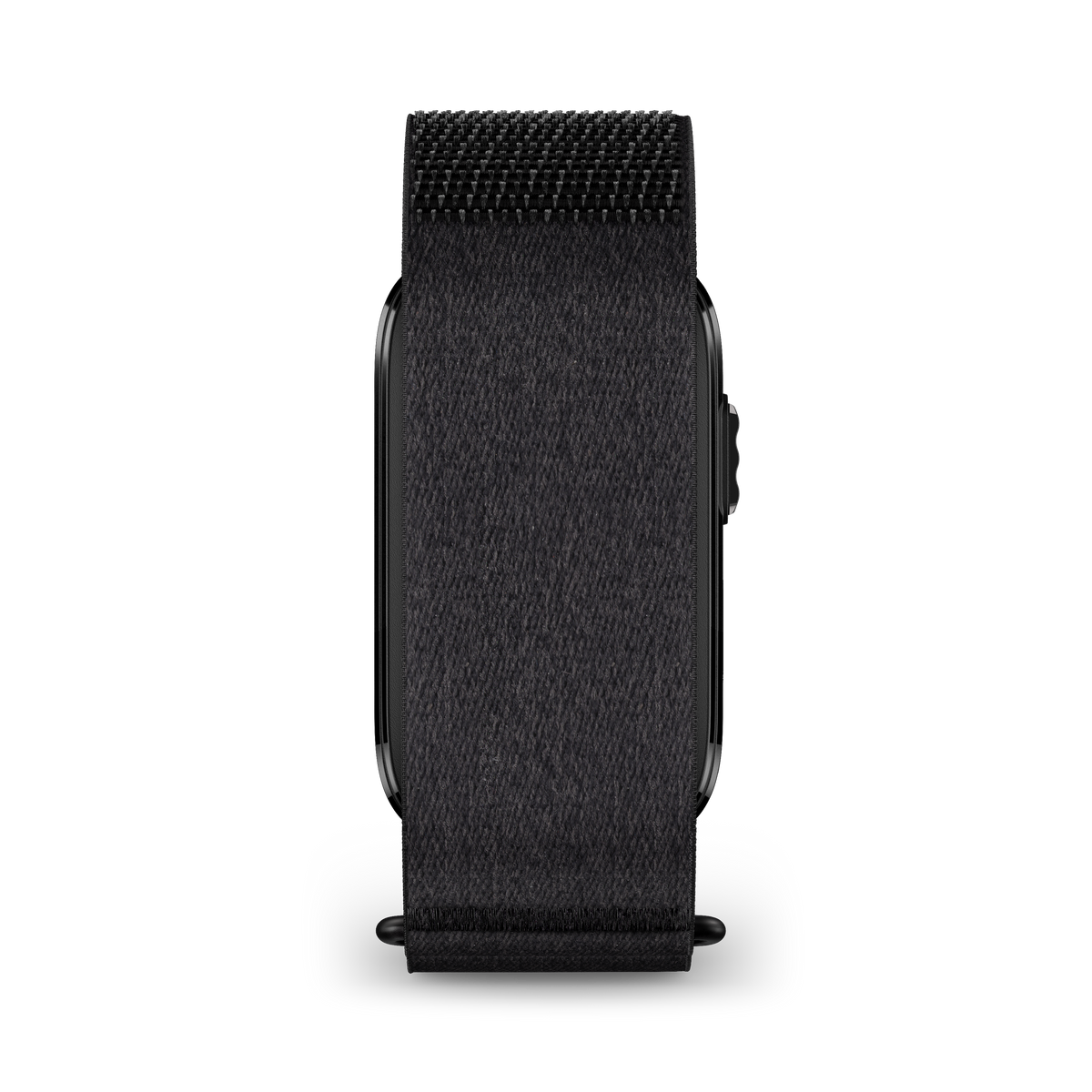 Black Garmin CIRQA smart band with woven fabric strap. Advanced screenless health and fitness tracker for L-XL wrists.