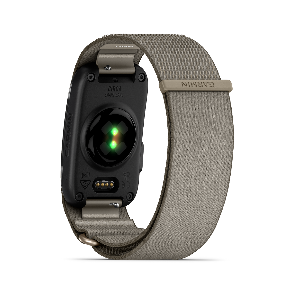 CIRQA Smart Band by Garmin, French Gray, S-M, fabric strap, activity monitor.
