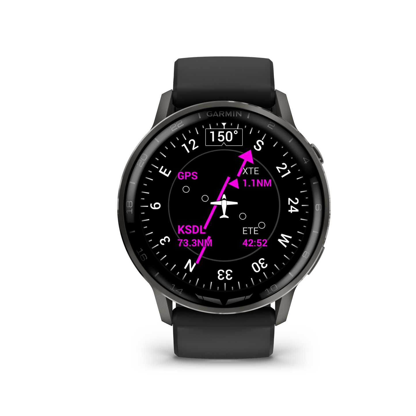 Garmin D2 Air X15 smartwatch, slate case with black silicone band