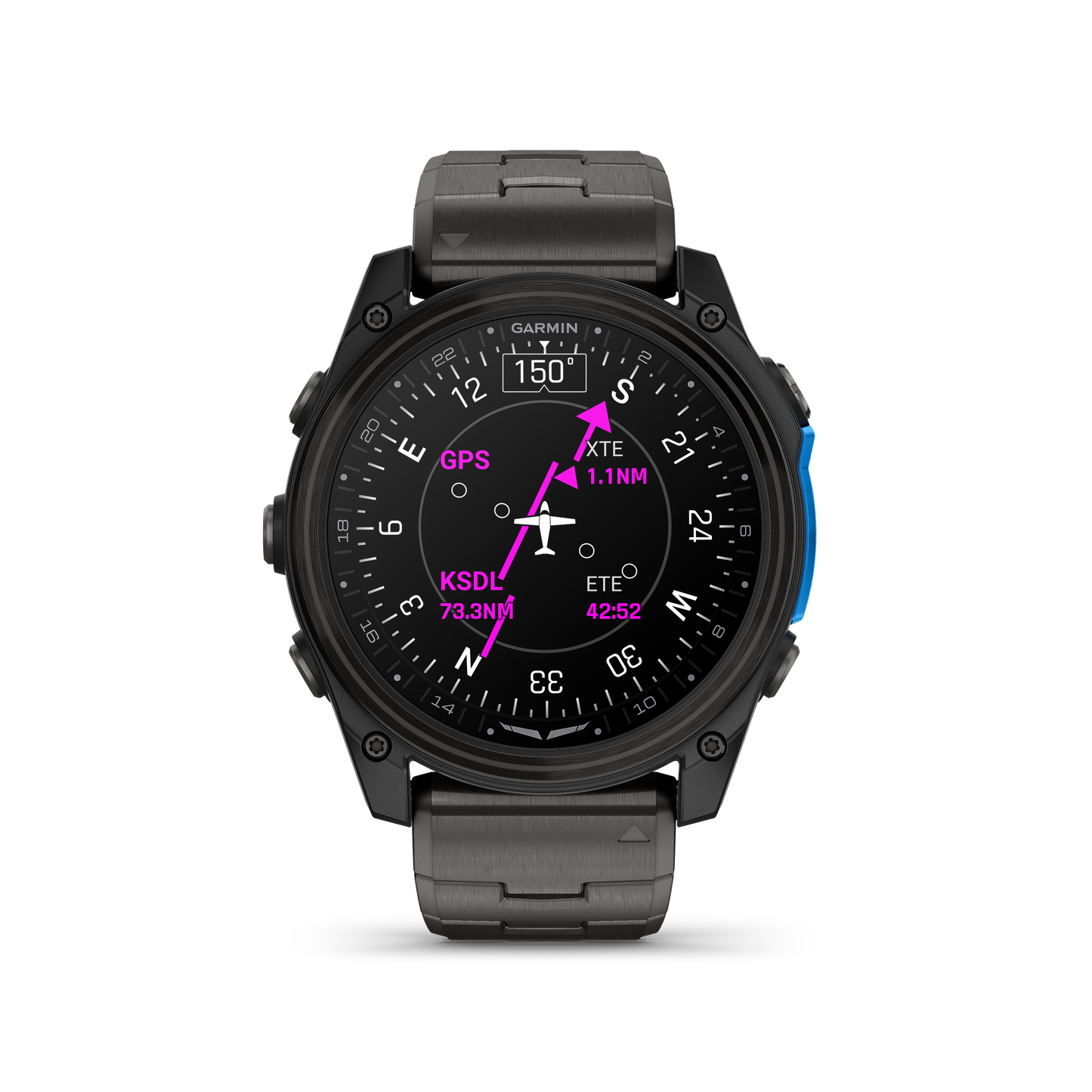 Garmin D2 Mach 1 Pro, montre connectée aviateur 51 mm avec bracelet en titane ventilé (010-02804-80)