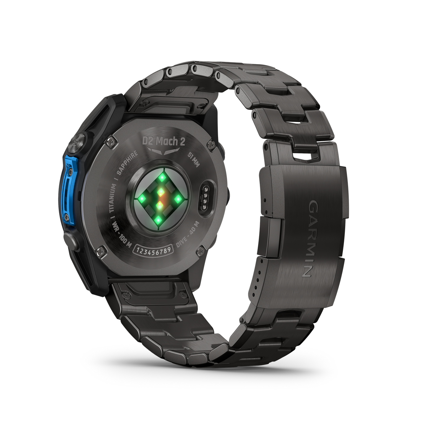 Garmin D2 Mach 2 51mm aviation smartwatch with carbon DLC titanium case and vented titanium band
