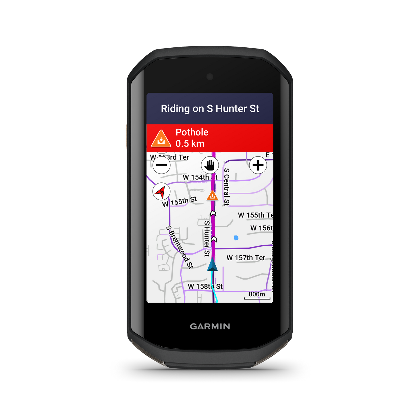 Garmin Edge 1050 bike computer, black with map navigation display.