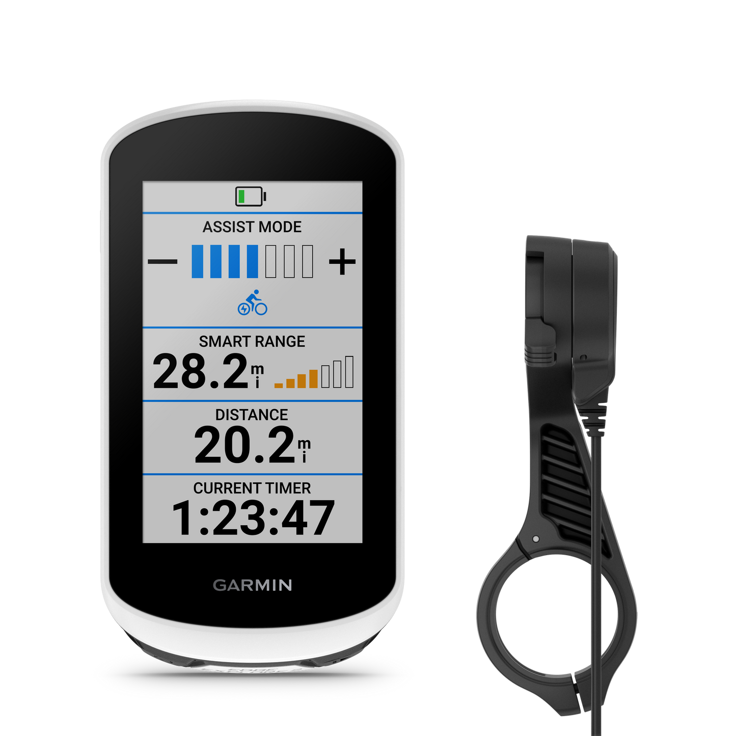 Garmin Edge Explore 2 bicycle computer and power mount (2-piece bundle) with power pin connectors